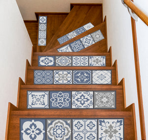 Ceramic Printed Treads Staircase Stairs Self Adhesive Peel And Stick Decoration Mediterranean Style Wall Sticker  HTMS001-006