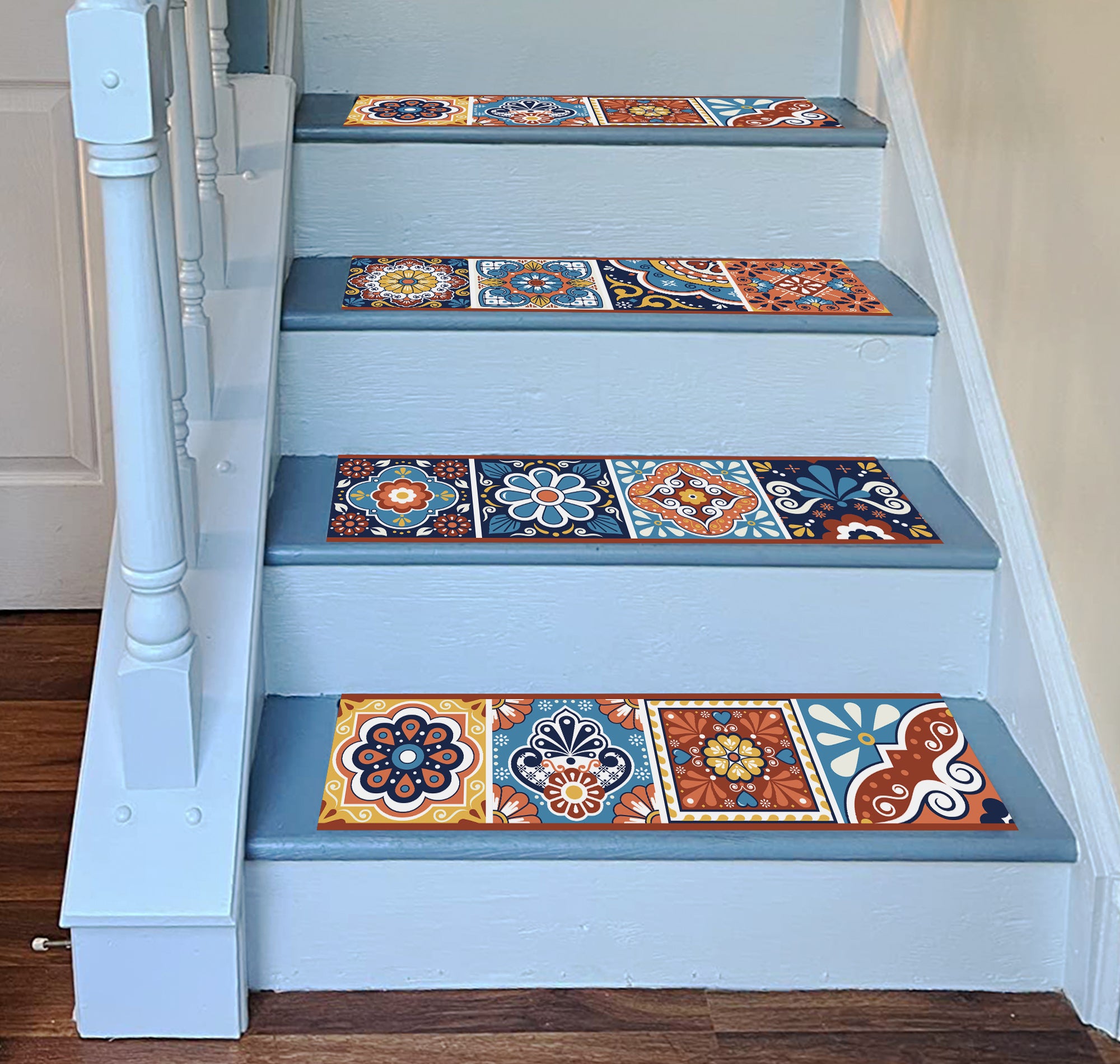 Ceramic Printed Treads Staircase Stairs Self Adhesive Peel And Stick Decoration Mediterranean Style Wall Sticker  HTMS001-006