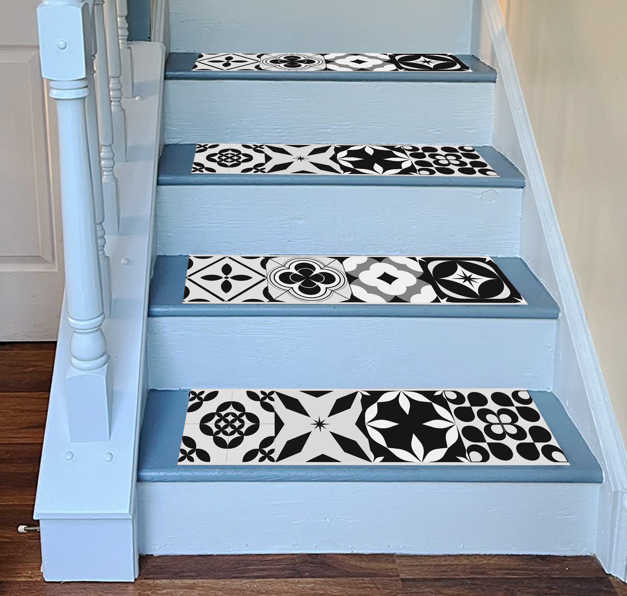 Ceramic Printed Treads Staircase Stairs Self Adhesive Peel And Stick Decoration Mediterranean Style Wall Sticker  HTMS001-006