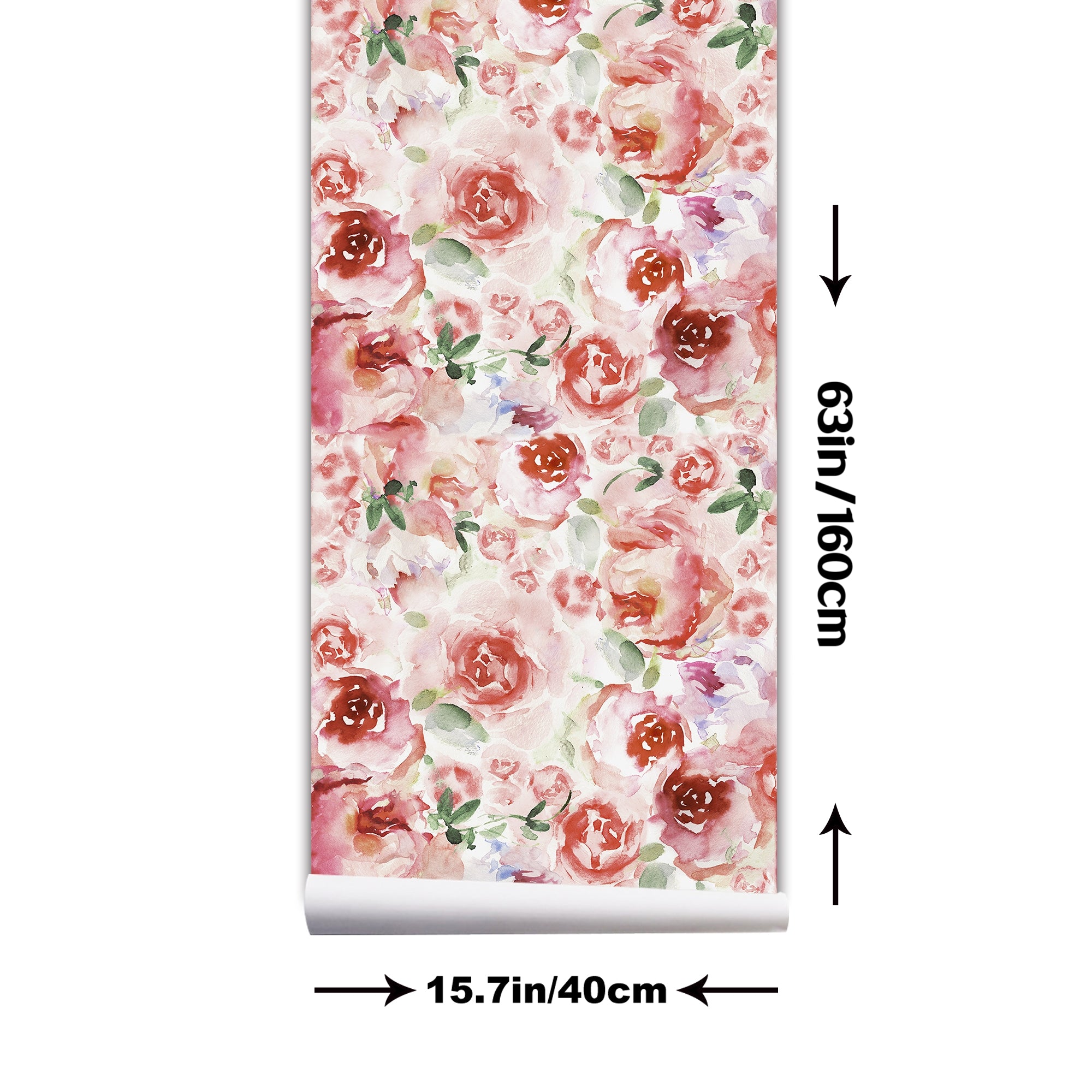 Rose And Peony Flower Watercolor Painting Style Self Adhesive Wallpaper HWP230-232