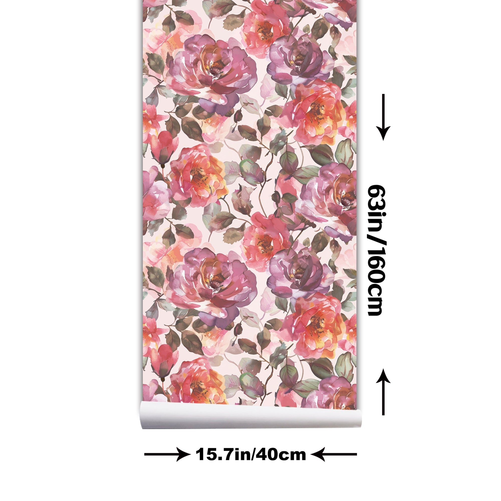 Rose And Peony Flower Watercolor Painting Style Self Adhesive Wallpaper HWP230-232