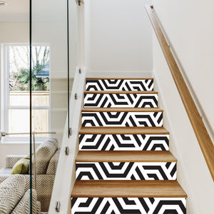 Geometric Printed Stairs Self Adhesive Decoration Wall Sticker  HSS130-132