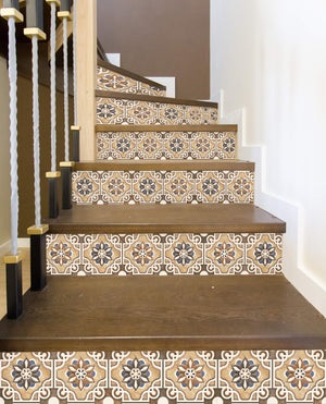 Talavera Tiles Style Stairs Self Adhesive Decoration Wall Sticker HSS136-138