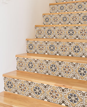 Talavera Tiles Style Stairs Self Adhesive Decoration Wall Sticker HSS136-138