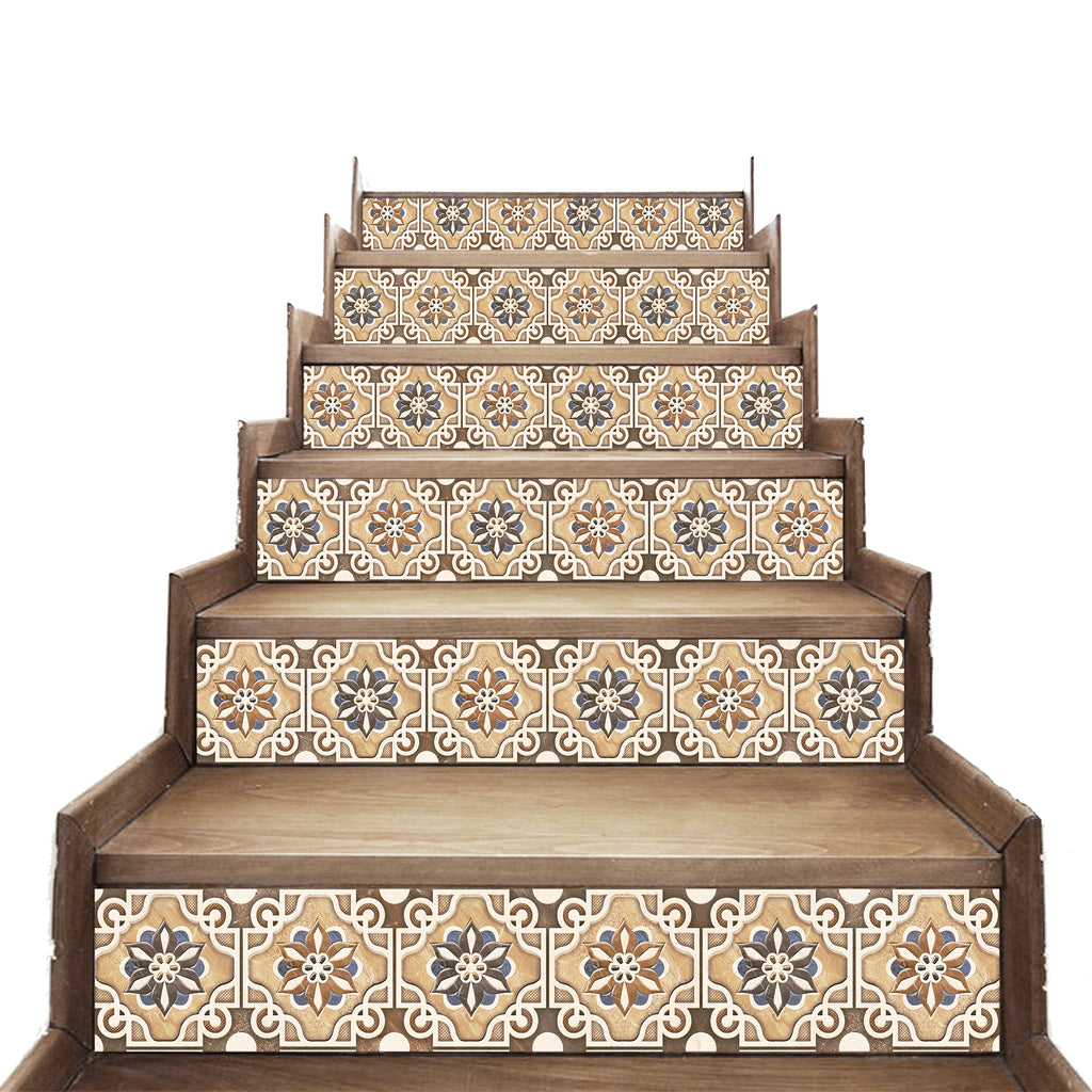 Talavera Tiles Style Stairs Self Adhesive Decoration Wall Sticker HSS136-138