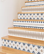 Boho Geometric Patchwork Printed Staircase Self Adhesive Wall Sticker HSS139-144