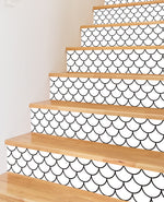 Black And White Geometric Printed Self Adhesive Decoration Stair Sticker HSS145-150