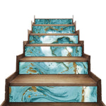 Luxury Fluid Marble  Printed Staircase Self Adhesive Peel And Stick Marble Stair Sticker