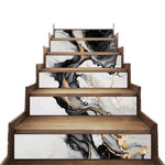 Luxury Fluid Marble  Printed Staircase Self Adhesive Peel And Stick Marble Stair Sticker