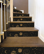 Crayon Printed Stars Cloud Printed Staircase Peel And Stick Stair Stickers HSS166-171