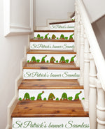 Elf St.Patrick Festival Green Shamrock Clover Printed Stairs Self Adhesive Decoration Peel And Sticker Stair Sticker HSS172-177