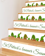 Elf St.Patrick Festival Green Shamrock Clover Printed Stairs Self Adhesive Decoration Peel And Sticker Stair Sticker HSS172-177