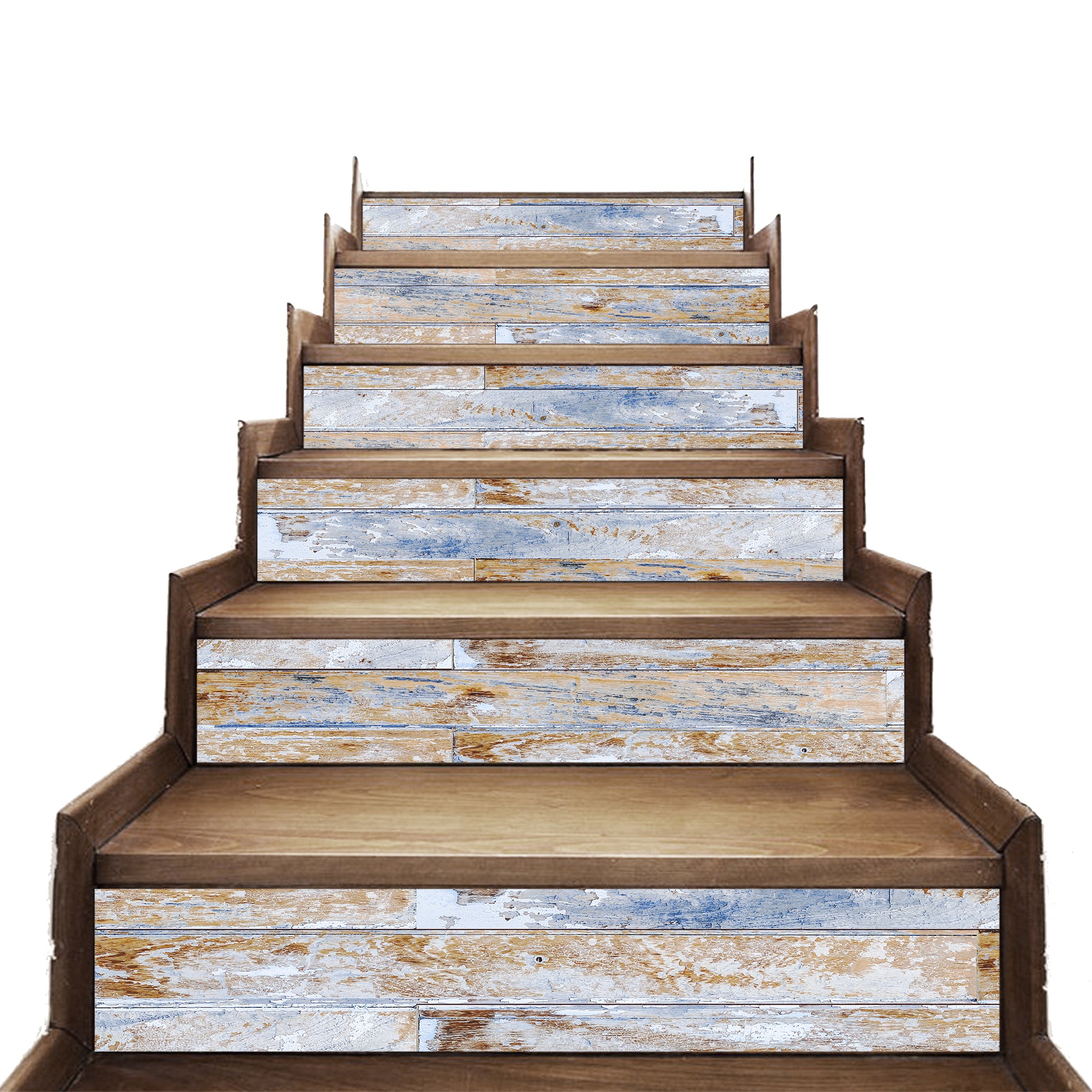 Wooden Texture Wooden Board Splicing Pattern Stairs Self Adhesive Peel And Sticker Stair Sticker HSS178-183