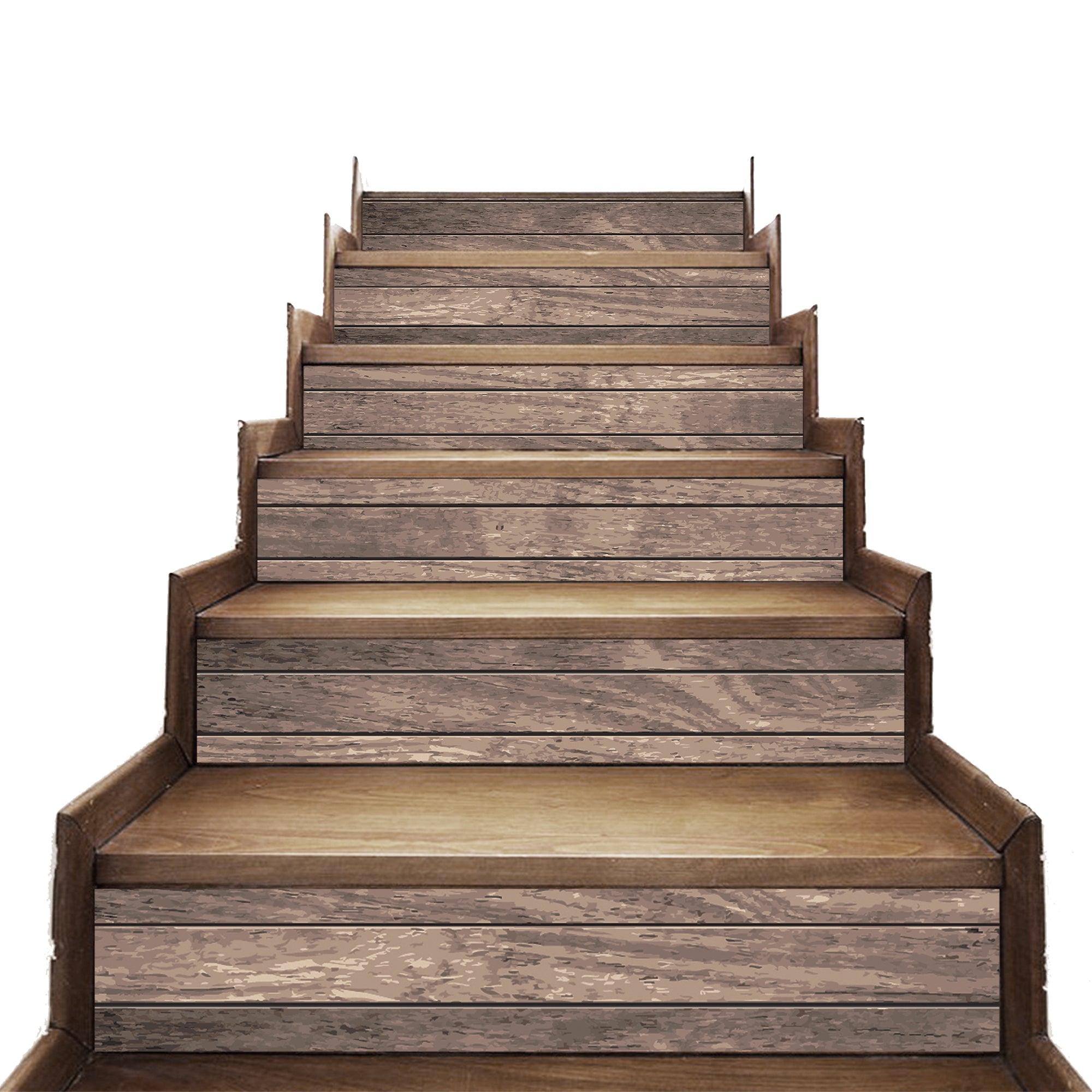 Wooden Texture Wooden Board Splicing Pattern Stairs Self Adhesive Peel And Sticker Stair Sticker HSS178-183