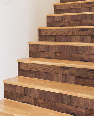 Faux Wood Grain Textured Printed Stairs Peel And Stick Self Adhesive Stair Stickers HSS187-189