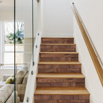 Faux Wood Grain Textured Printed Stairs Peel And Stick Self Adhesive Stair Stickers HSS187-189