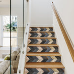 Faux Wood Grain Textured Printed Stairs Peel And Stick Self Adhesive Stair Stickers HSS187-189