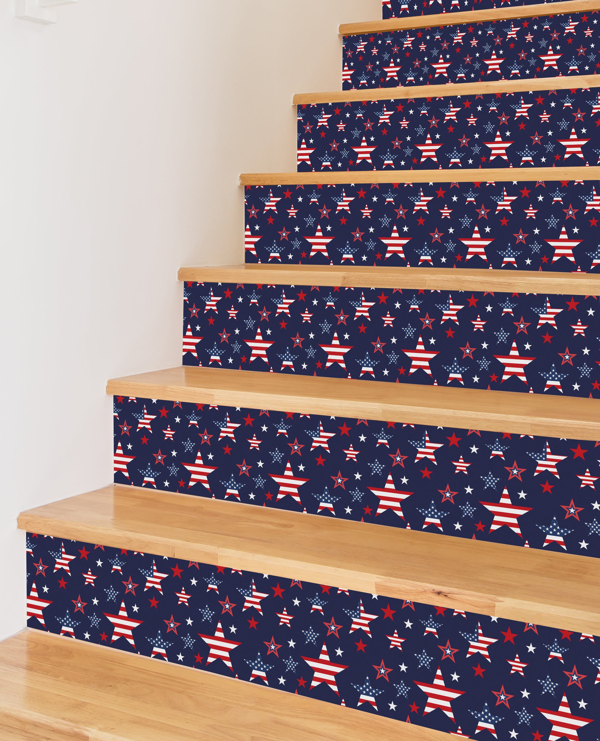 American Flag US Independence Day Peel And Stick Staircase Risers Stairs Self Adhesive Decoration HSS193-195