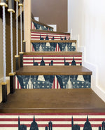 American Flag US Independence Day Peel And Stick Staircase Risers Stairs Self Adhesive Decoration HSS193-195