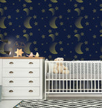 Starry Sky Moon Butterfly Pattern Wall Stickers Peel And Sticker Removable Wallpaper HWP116-118