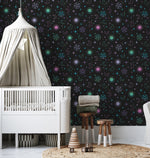 Sun Moon Stars Neon Unicorn Fish Scales Pearl Butterflies Gold Stars Constellations  Pattern Wallpaper HWP152-157