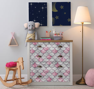 Sun Moon Stars Neon Unicorn Fish Scales Pearl Butterflies Gold Stars Constellations  Pattern Wallpaper HWP152-157