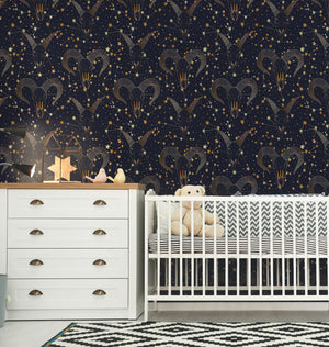 Moon Stars Starry Sky Golden Deer Animal Moon Fairy Taurus Scorpio constellation Peel And Sticker Wallpaper Sticker Decoration HWP164-169