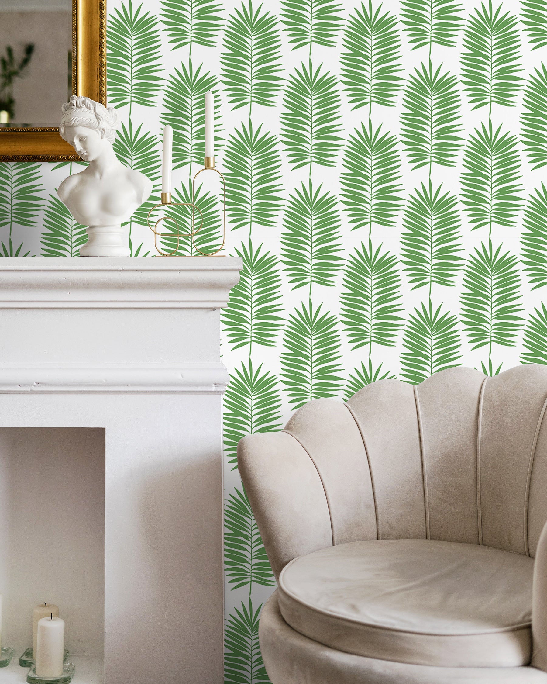 Tropical Plant Green Leaves Pattern Self Adhesive Wallpaper HWP180-181