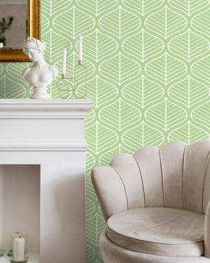 Tropical Plant Green Leaves Pattern Self Adhesive Wallpaper HWP180-181