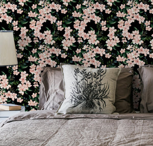 Peony Rose Cherry Blossom Vintage Floral Pattern Self Adhesive Peel And Stick Wallpaper Sticker HWP191-196