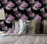 Peony Rose Cherry Blossom Vintage Floral Pattern Self Adhesive Peel And Stick Wallpaper Sticker HWP191-196