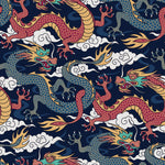 Dragon Auspicious Cloud Oriental Classic Pattern Peel And Stick Self Adhesive Removable Tear resistant Wallpaper Sticker Decoration HWP200-202