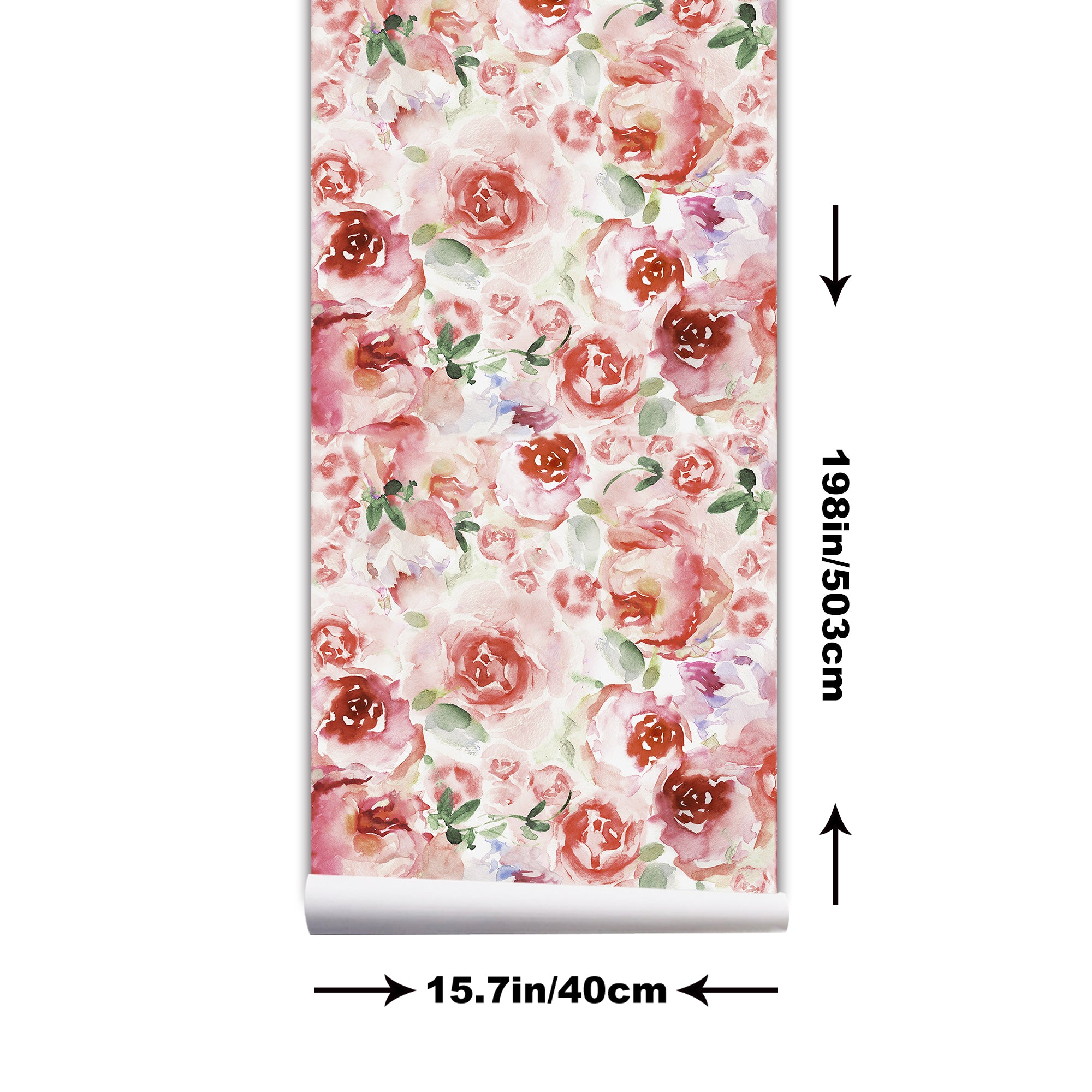 Rose And Peony Flower Watercolor Painting Style Self Adhesive Wallpaper HWP230-232